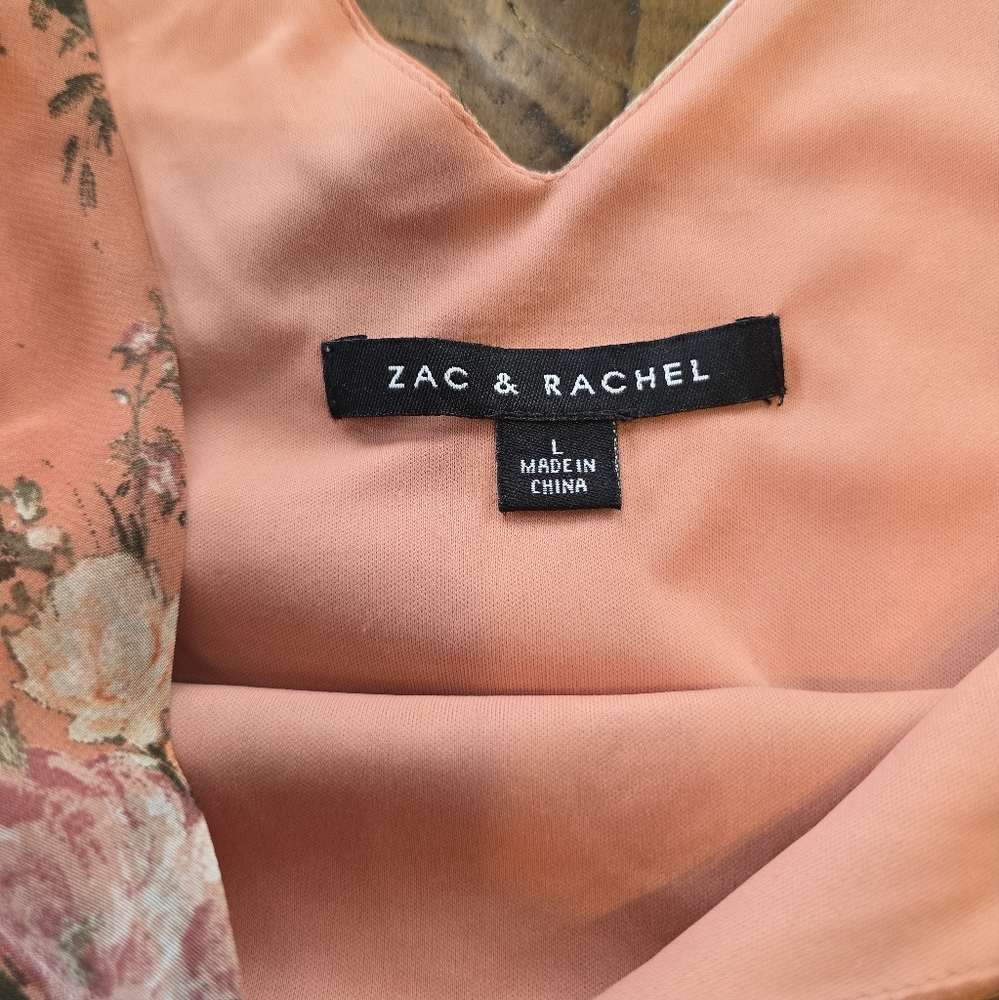 Zac & Rachel Floral Blouse in Peach and Pink - Picture 7 of 10